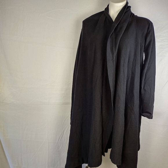 Blueprint Los Angeles open front long sleeve asymmetric cardigan medium black - Picture 1 of 5